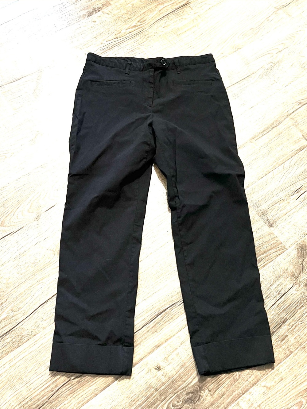 Worthington Women's Pants Size 12 Black Ankle, Cuffed Casual/Dress 26” Inseam